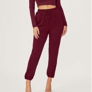 Meshki Burgundy sweat pants size S logo on the pocket drawstring